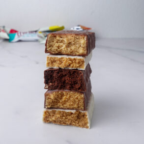 Stack of think! protein bars